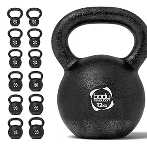 Body Revolution – Cast Iron Kettlebell Weight Set – 2kg 4kg 6kg 8kg 10kg 12kg 14kg 16kg 18kg 20kg 24kg 28kg Kettlebells – Cardio, Aerobics & HIIT Kettle Bell Exercise Weights & Gym Equipment