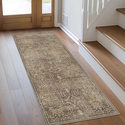 GENIMO 2x6 Non Slip Hallway Runner Rug, Machine Washable, Thin & Low Pile Lightweight for Kitchen, Laundry, Entryway, Bedroom & Living Room