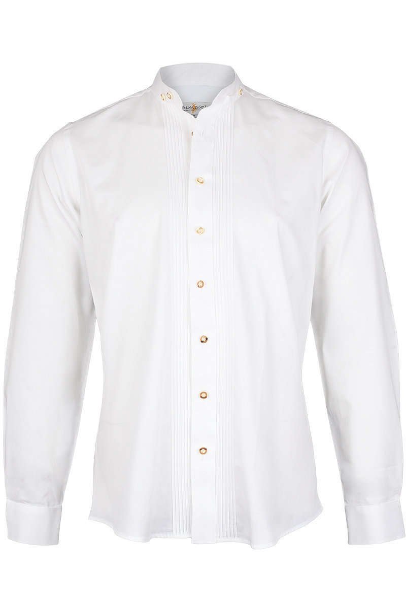 Almsach Herren Stehkragenhemd Slim-Fit weiß 'Emil', weiß, S