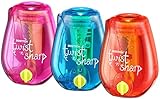 Bostitch Office Twist-N-Sharp Manual Pencil Sharpener, Single Hole, 3-Pack, 1 Pack