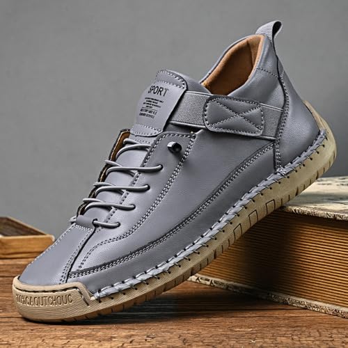 Image of Womens Casual Shoes Ankle Chukka Boots Slip On Breathable Loafers Handmade Fashion Sneakers Mid top Walking Driving Flats Shoes