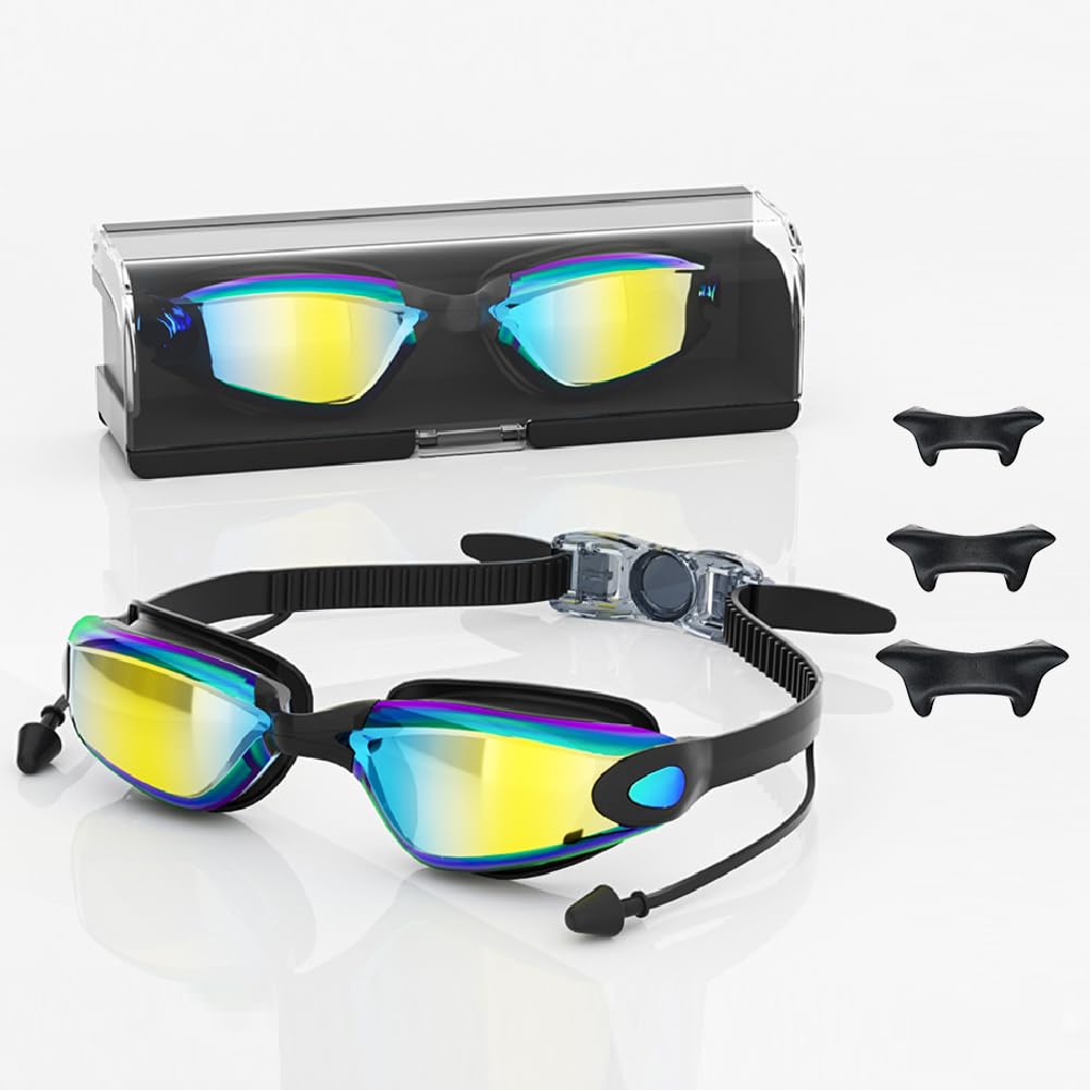 Jubobu Swimming Goggles for Men & Women,Polarized UV-Protected Anti-Fog Swimming Goggles with Detachable Silicon Nose Bridge,Bring swimming earplugs (B0D47GQTP3) Amazon Price History, Amazon Price Tracker