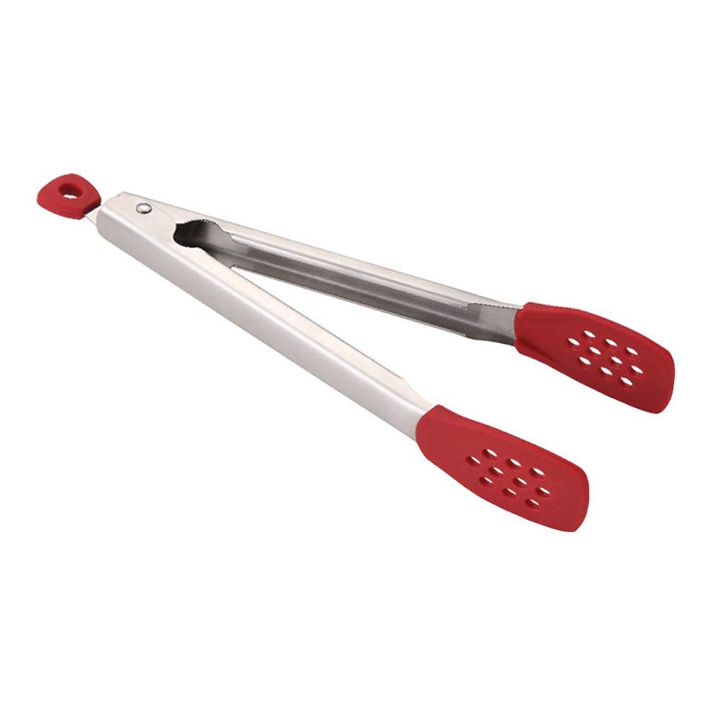 Kitchen Silicone Tong Stainless Steel Heat Resistant Smart Locking Clip for Cooking, Serving, Barbecue, Salad, Ice, Oven