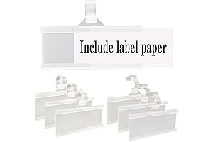Wire Basket Labels 35 Packs, ELEMGULY 3 x 1.38 Inch Plastic Wire Basket Labels