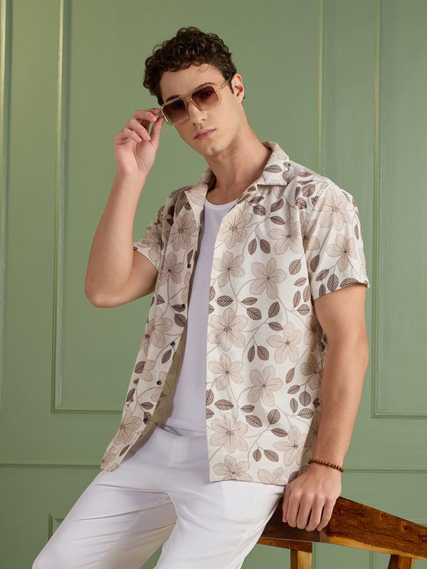 Image of MARK & ALBERT Mens Half Sleeves Printed Shirt