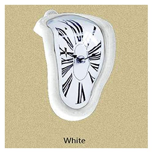 YQVEOT Orologi da Parete, Nuovi Orologi da Parete distorti di Fusione surreale Orologio da Parete in Stile surrealista Salvador Dali Decorazione Regalo Giardino Domestico(White)
