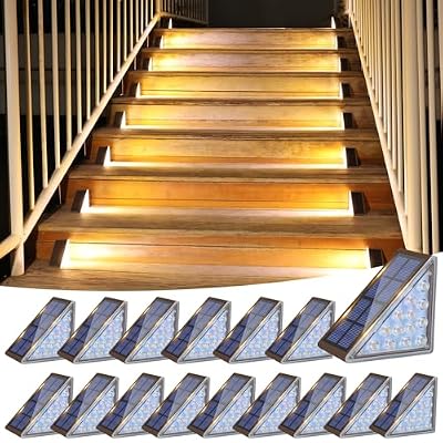 VOLISUN Solar Step Lights Outdoor Waterproof, LED Outdoor Stair Lights, Solar Step Light for Outside, Solar Deck Lights Outdoor Decor for Stair,Front Porch and Patio(Brown,16 Pack)