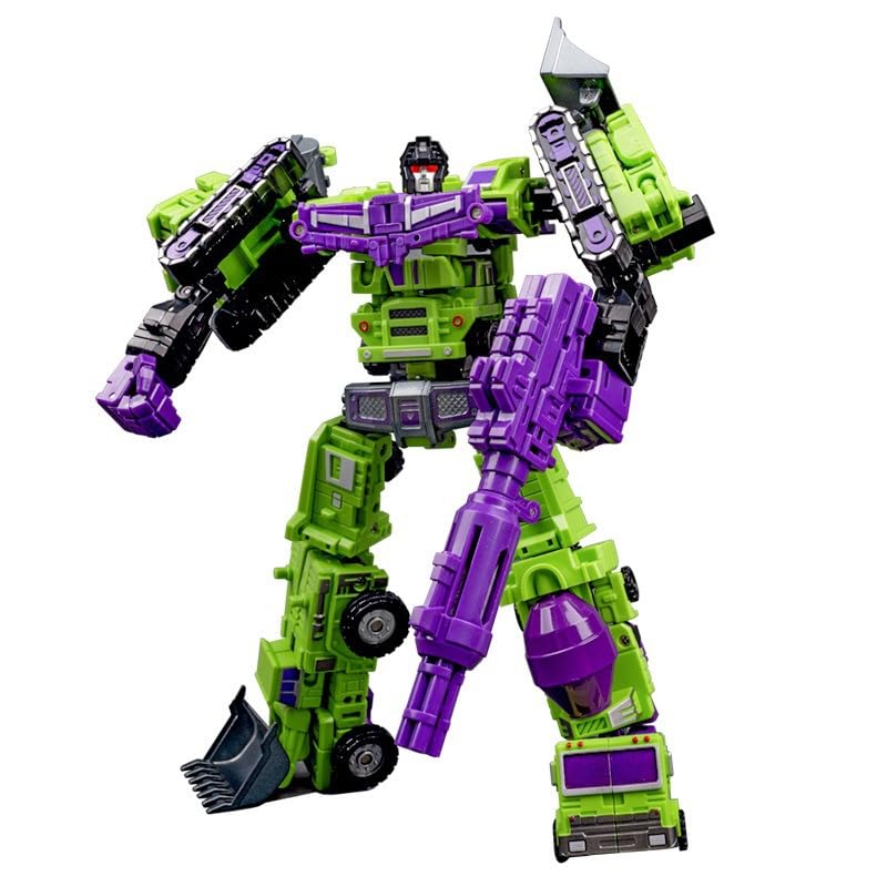 Deformation GT Engineering Devastator Combiner 6 in 1 Alloy Metal (7"" Scale) Action Figure Car Truck Model Gift, Green