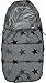 Dooky Footmuff Small Baby Nacelle/Porte-bébé 0-9 Mois, Hiver, Résistant à l'Eau/Vent, Doublure en Velours, pour Harnais 3 + 5 Points, Gris Stars, 1 Unité