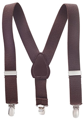 HOLD'EM Suspenders for Kids - 1 Inch Suspender Perfect for Tuxedo - Brown (22 HOLD'EM Suspenders for Kids - 1 Inch Suspender Perfect for Tuxedo - Brown (22