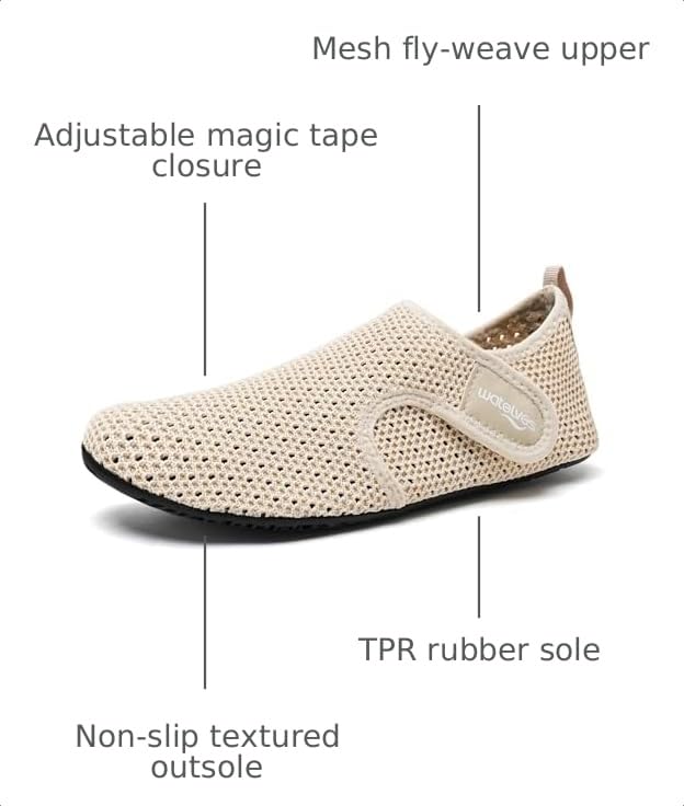 Image of WateLves Water Shoes for Women Men Swim Beach Aqua Socks Quick Dry Barefoot House Slippers Travel Shoes with Adjustable Magic Tape for Pool Diving Boating Yoga Surf