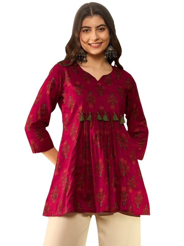vaamsi Women's Ethnic Motifs Regular Top-picture-18