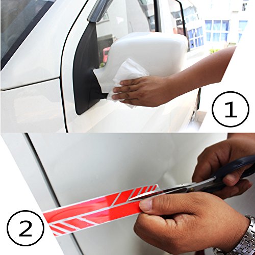 Image of YOUNGFLY 2pcs Car Rear View Mirror Stickers Decor DIY Car Body Sticker Side Decal Stripe Decals SUV Vinyl Graphic Black