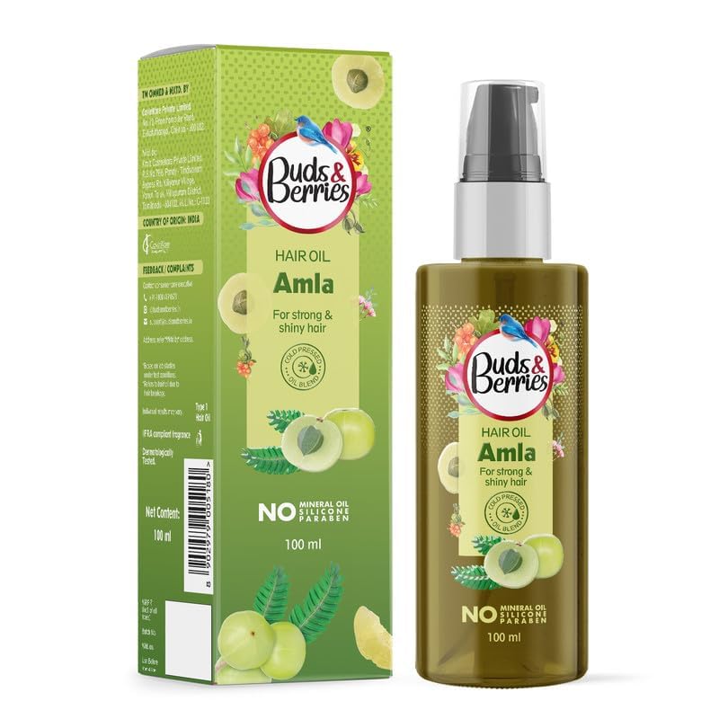 Miniatura 7 de Amla - Aceite capilar para cabello fuerte y brillante  Mezcla de aceite prensado en frío  Fortalece y promueve el brillo  3.4 fl oz  No pegajoso