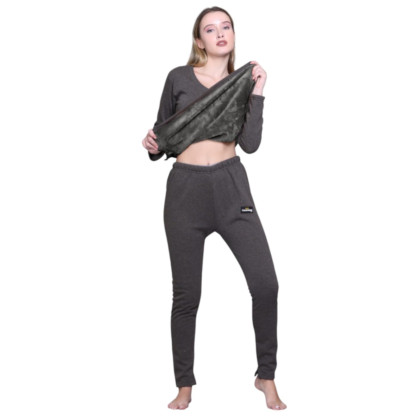 | Womens | Thermal Set (Top and Bottom) | Fur Inside | Round Neck | Full Sleeves |-image-42