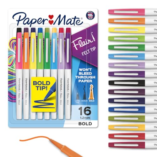 Paper Mate Flair Felt Tip Pens, Bold Tip (1.2 mm...