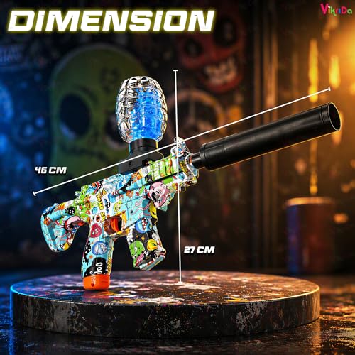 Image of VikriDA Automatic Gel Blaster Toy Gun for Kids with Gel Blaster Balls Rechargeable Battery Operated Outdoor Electric Target Game Toys for Boys Age 6 Year Above Birthday Gift