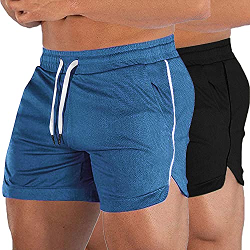 EVERWORTH Men's Athletic Shorts Gym Workout Short Shorts Casual Shorts Running Bodybuilding 5 Inch Inseam Shorts