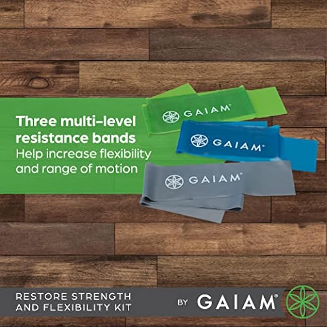 Gaiam Restore Strength and Flexibility Resistance Band Kit Set