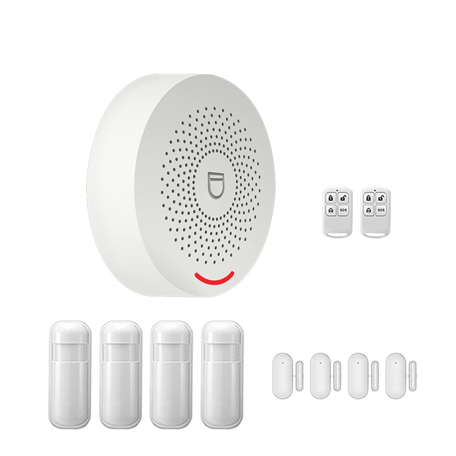 Tuya de alarma for el hogar Inalámbrico 433MHz Seguridad antirrobo Smart Home APP Puerta Ventana Sensor Detector movimiento para Apartamento(D)