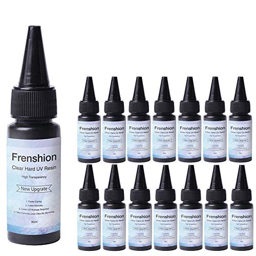 UV Resin-15 Pieces 30ML Upgrade I Minute Quick Cure! Hard Type Crystal Clear Epoxy Resin, UV Glue Ultraviolet Curing, Solar Cure Sunlight Activated Resin For Jewelry Making Craft Decoration