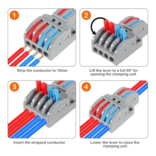 Connecteurs de fil à levier avec assortiment d'épissure compacte