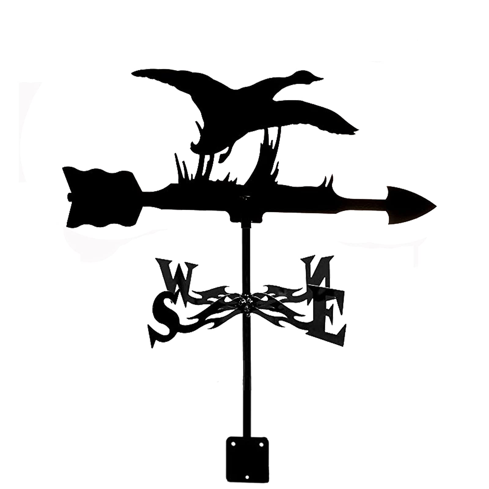 TAXXII wind vane Weathervane Weather Vane with Poodle Bee Cyclist Ornament, Wind Direction Indicator Outdoor Roof Garden Mount Yard Decor Vane,Yard Indicating (Swan)