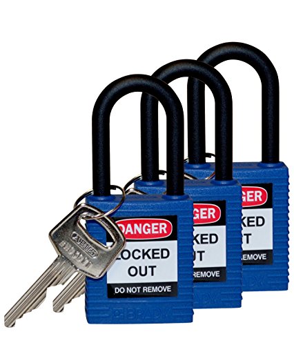 Image of Brady 123334 Lockout Padlock, Keyed Alike, 1 /4 inch, Blue