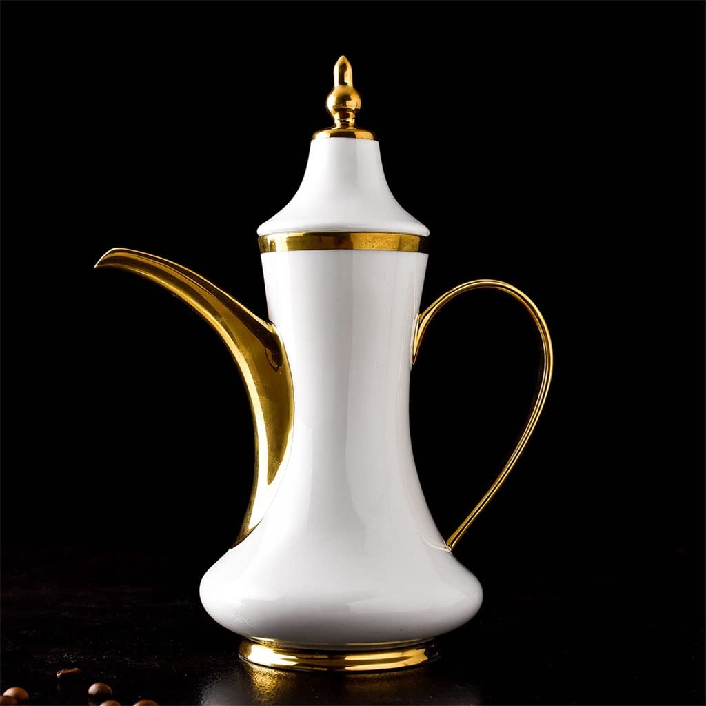 Juego de taza de café con diseño de línea dorada dibujada a mano europea, taza de café, platillo y cuchara, taza de cerámica de alta calidad, juego de tazas de té de porcelana