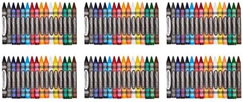 Amazon Basics Jumbo Crayons - 16 Assorted Colors, 6-Pack