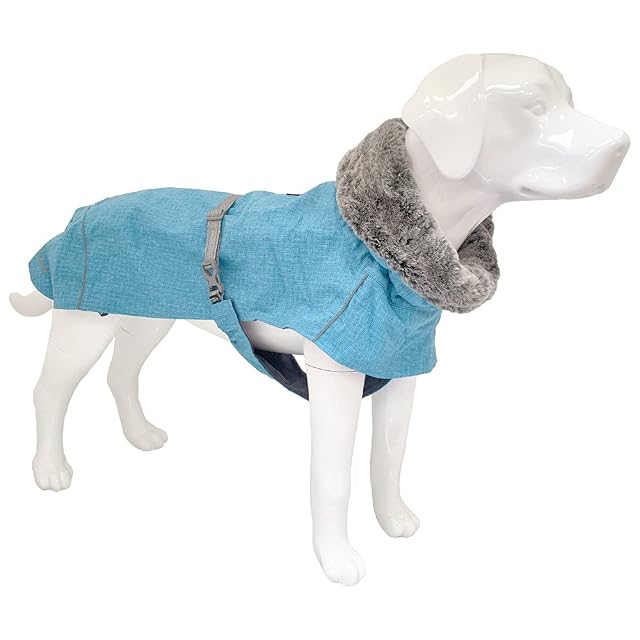 Foto 2 de 8 de Croci Abrigo de Senderismo para Perros, Impermeable, Acolchado, de Invierno, ThermopileEverest, Turquesa…