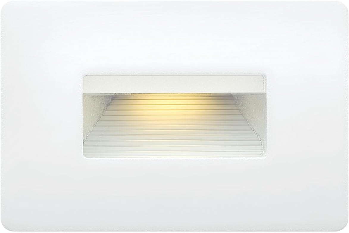 Hinkley Landscape Lighting Luna 58508SW3K Horizontal 120v Step Light, Integrated LED 3000K, Line Voltage, Dimmable, Satin White