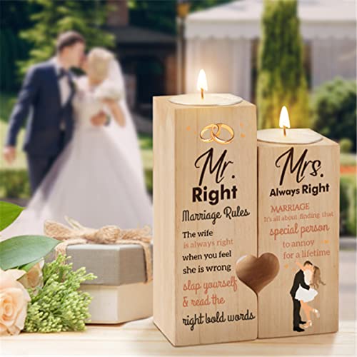 KAAYEE Wedding Gifts for Couple Heart Shaped Candle Holder Wedding Gifts for Bride and Groom Romantic Engagement for Mr and Mrs Newlyweds Presents - Image 2