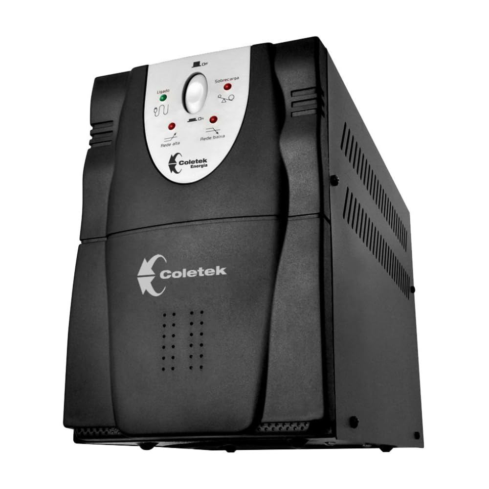 Estabilizador Coletek ES-3200VA Preto,Tensão nominal de entrada bivolt automático e saída