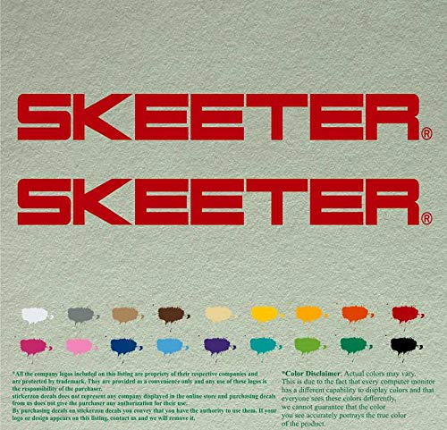 Pair of Skeeter 1995 Vintage Compatible Replacement Boats Decals Vinyl Stickers Boat Outboard Motor Set of 2 (45" X 5", Red 031)