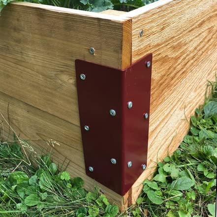 Hi-Flame Set of Four Raised Garden Corner Brackets for 10" Bed, Annatto Color