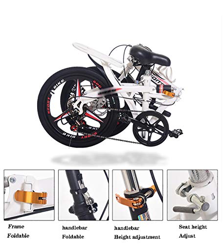 Vouw Mountainbike, Opvouwbare Fiets, Heren Dames Vouw Stad Opvouwbare Mini Compacte Fiets Urban Commuter Volwassen… - Afbeelding 5
