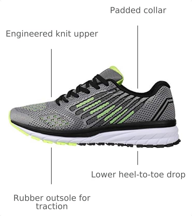 Image of Joomra Whitin Men's Supportive Running Shoes Cushioned Athletic Sneakers