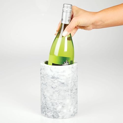 Miniatura 4 de mDesign Enfriador de vino de una sola botella  Enfriador de cubitos de hielo para cocina, bar, decoración de fiesta  Capacidad para vino frío,
