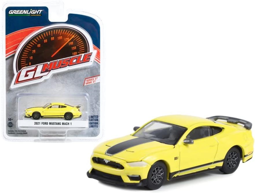Ford Mustang Mach 1 2021, amarillo - Greenlight 13320F/48-1/64 Escala Diecast Car disponible en Yaxa Colombia