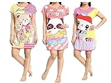 New Crush Women Girls (Pack of 3) Cartoon Print Short Nighties T-Shirts, Print May Vary Multicolour Free Size