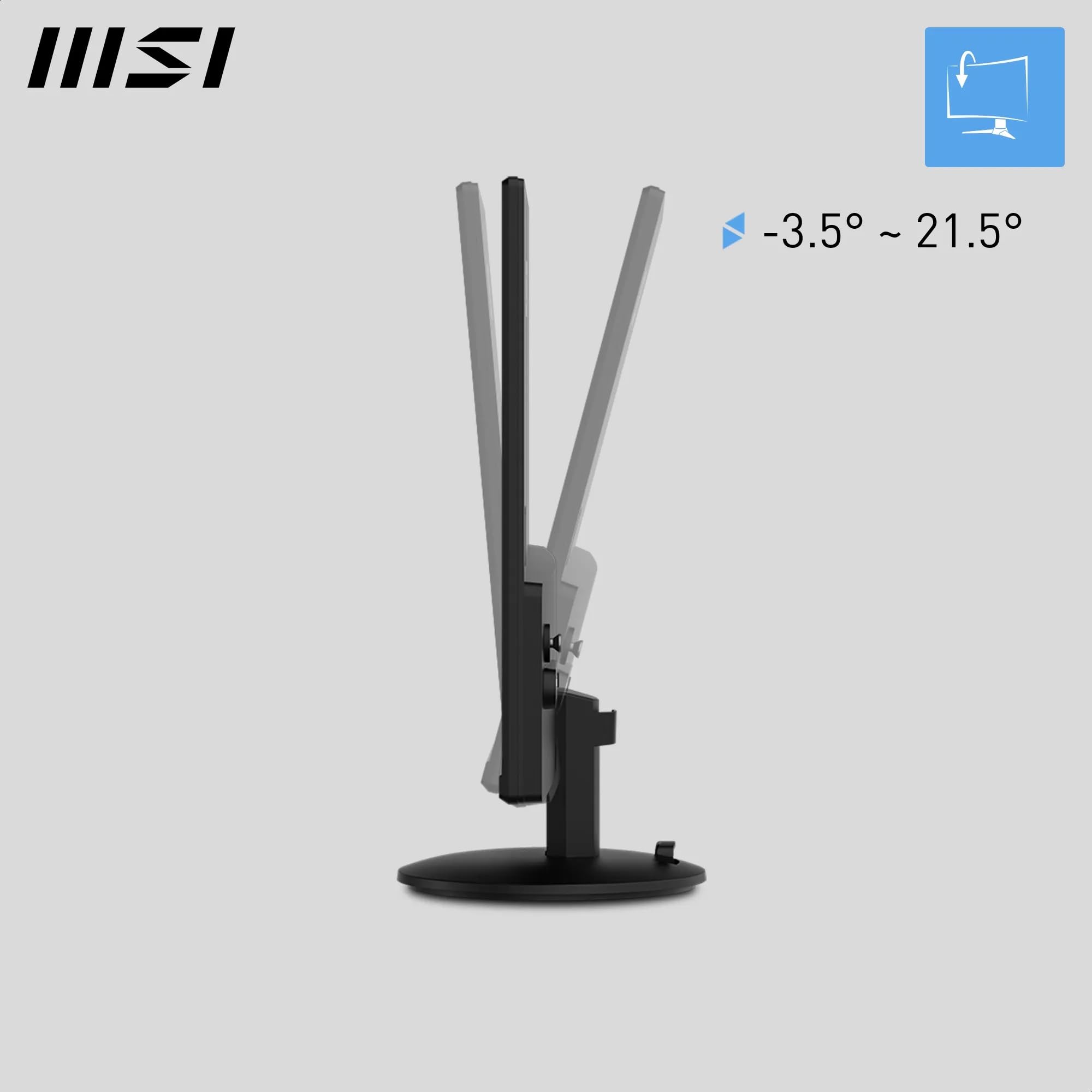 MSI PRO MP252L Moniteur de bureau FHD 24,5" – Panneau IPS 1920 x 1080, sans cadre 4 côtés, taux de rafraîchissement de 100 Hz, écran agréable pour les yeux, inclinaison réglable – HDMI 1.4b, DP (1,2a)