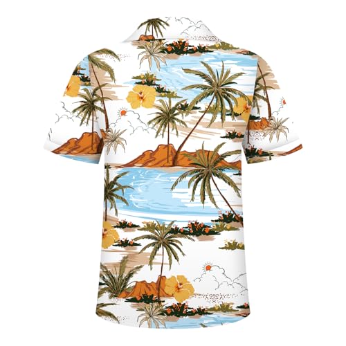 Image of Hawaiian Shirt for Men Tropical Shirts Summer Beach Button Down Short Sleeve Luau Aloha Floral Cruise Vacation Outfit 2026