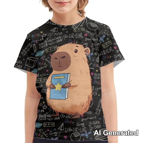 Image of Xhuibop Kids Tshirts Girls Boys 3-16 Years Summer Clothes for Teens Loose Fitting Tops