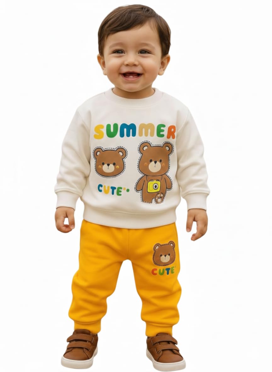 Sundar Fashion Baby Boys & Girls Summer Clothing Set | Soft Cotton Blend Bear Print Full Sleeve tshirt & Pant Outfit Warm ... - Review, Price and Buying Guide