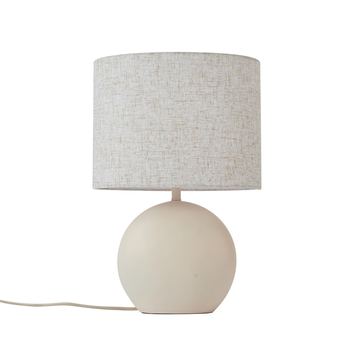 Qazqa Japandi Tischleuchte mit Schirm, Tischlampe - Timo - Beige, Oval, max. 15W, Geeignet für LED, 45cm, Ideal als Schlafzimmerlampe und Wohnzimmerlampe