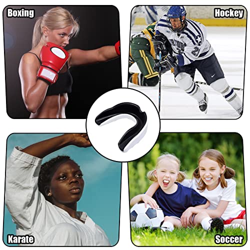 10 Pieces Sport Mouth Guards Mouthguard Gum Guard Teeth Armor Game Guard For Boxing Basketball Football Hockey Karate Basketball Lacrosse (Black White Combined) #TOP5