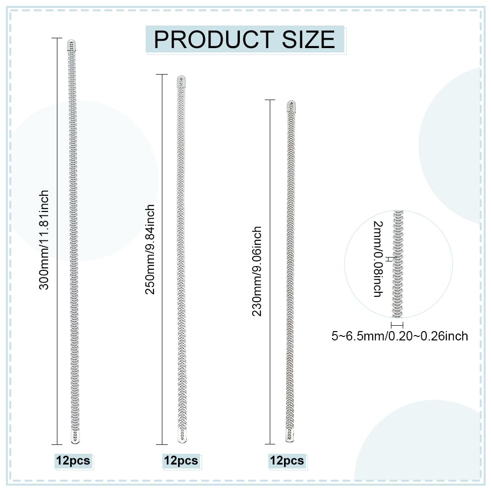 30 Pezzi Stecche Per Corsetto In Acciaio - 6mm X 24 Cm, Con Punte, Per Cucito E Moda - Foto 7