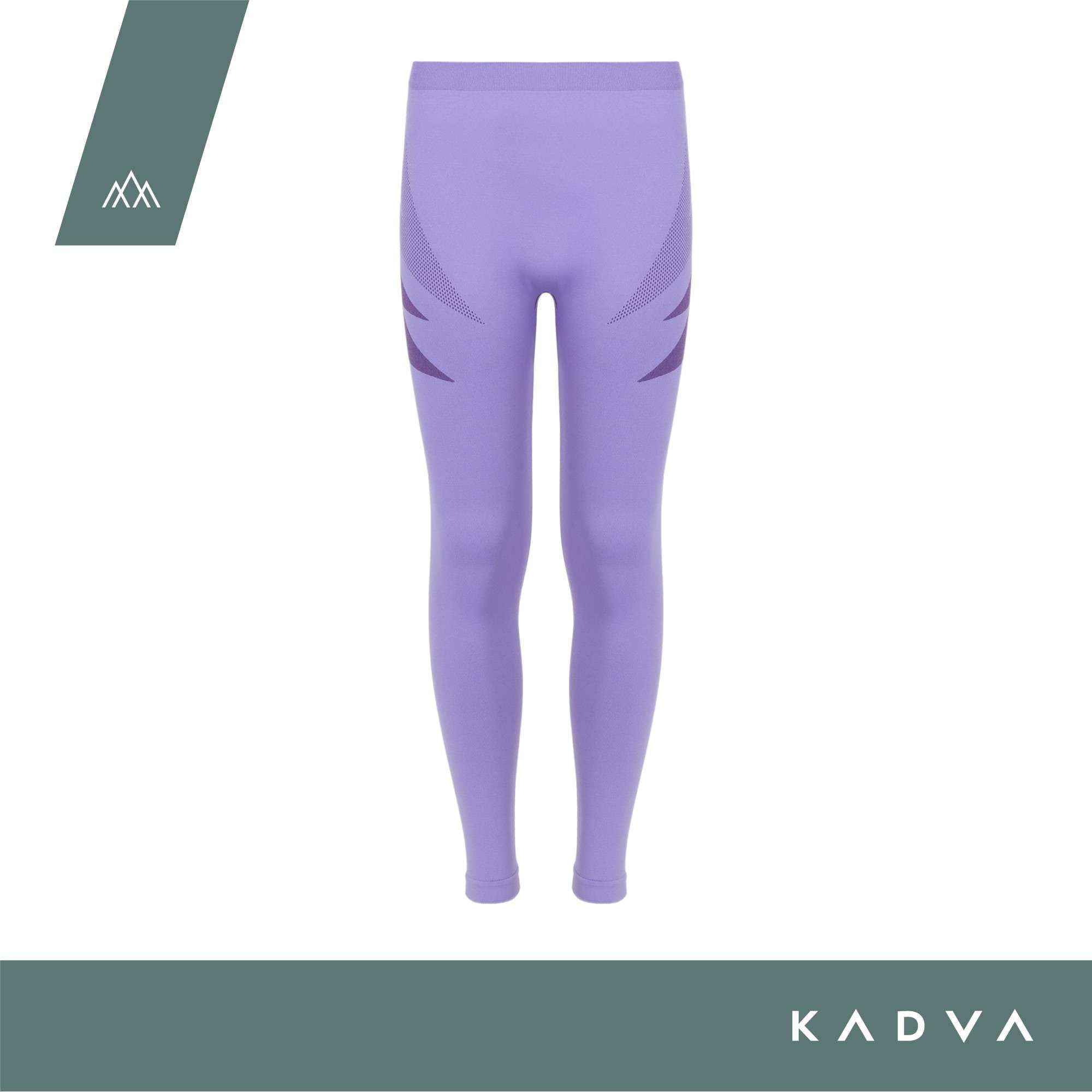 KADVA – Completo Intimo Termico Bambino – AlpineStep Thermo Light Plus Base Layer Viola con Maglia Maniche Lunghe Senza Cuciture e Leggings per Il Freddo