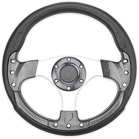 LZFAN Golf Cart Steering Wheel or Adapter, Generic for Golf Cart Club Car DS & Precedent (Black) Cover